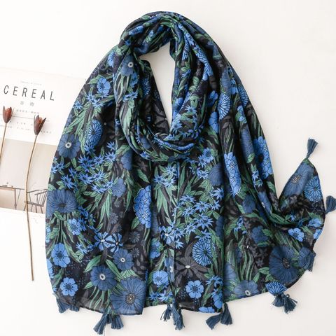 Women's Fashion Color Block Polyester Winter Scarves