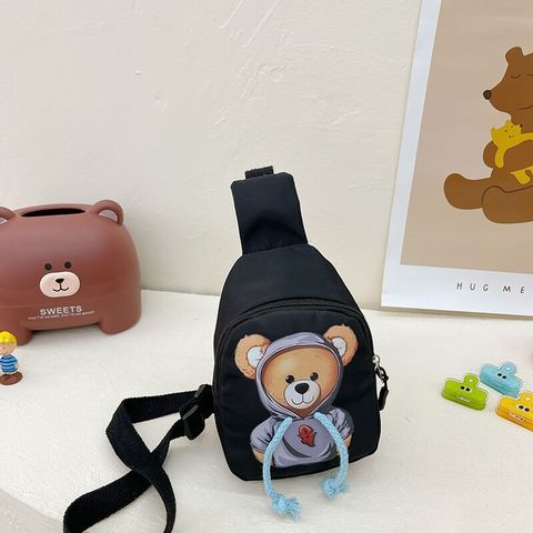 Kid's Small Nylon Little Bear Panda Cute Zipper Crossbody Bag