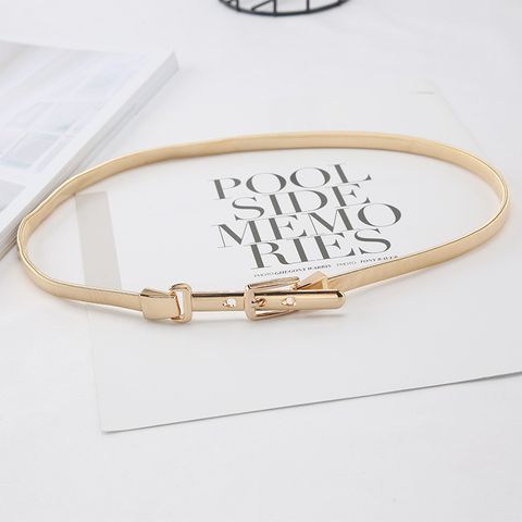 Simple Style Square Flower Shell Metal Women's Chain Belts 1 Piece