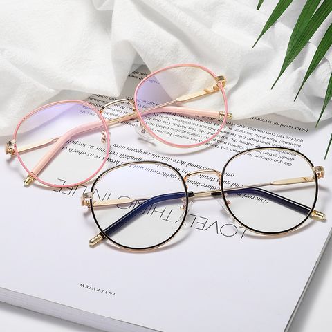 Fashion Solid Color Acrylic Round Frame Full Frame Optical Glasses