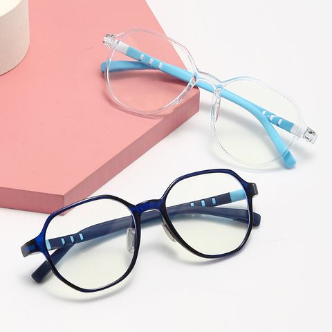 Simple Style Color Block Pc Oval Frame Full Frame Optical Glasses