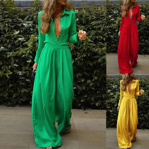 Women's Fashion Solid Color 4-way Stretch Fabric Polyester Pants Sets
