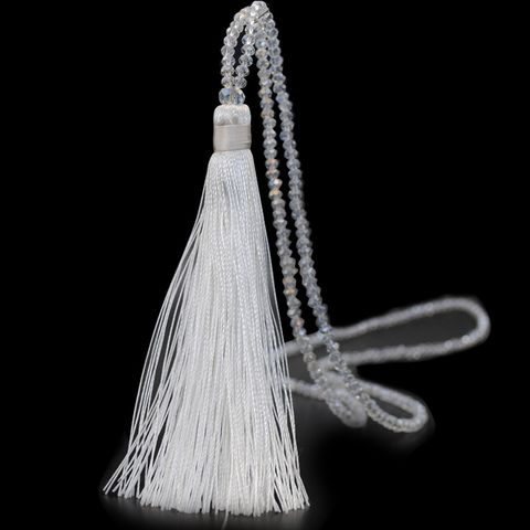 Ethnic Style Tassel Artificial Crystal Beaded Women's Sweater Chain