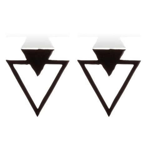 Simple Style Triangle Stainless Steel Plating Hollow Out Ear Studs 1 Pair