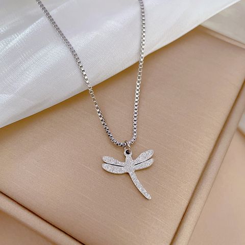 Fashion Dragonfly Titanium Steel Pendant Necklace 1 Piece