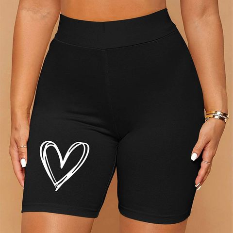 Mujeres A Diario Casual Forma De Corazón Pantalones Cortos Impresión Pantalones Cortos