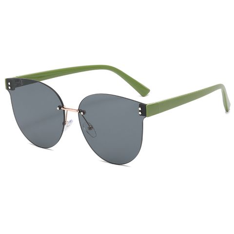 Simple Style Geometric Ac Round Frame Frameless Women's Sunglasses