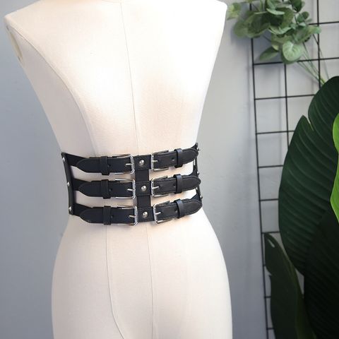 Fashion Geometric Pu Leather Handmade Women's Corset Belts 1 Piece