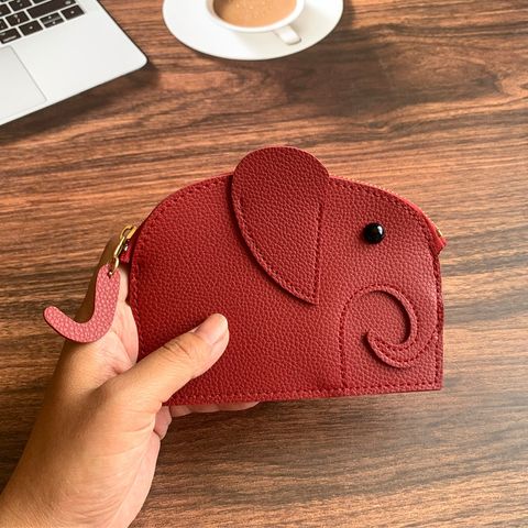 Women's Elephant Pu Leather Zipper Wallets