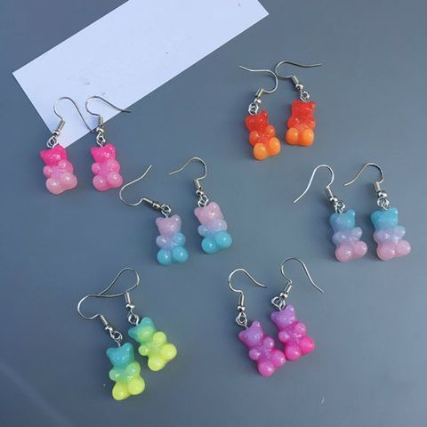 1 Pair Cute Bear Resin Women's Drop Earrings