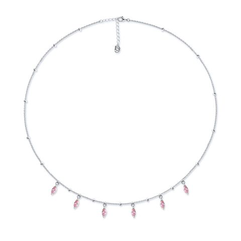Fashion Water Droplets Sterling Silver Plating Zircon Necklace 1 Piece