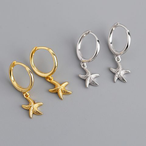 Fashion Starfish Sterling Silver Plating Drop Earrings 1 Pair