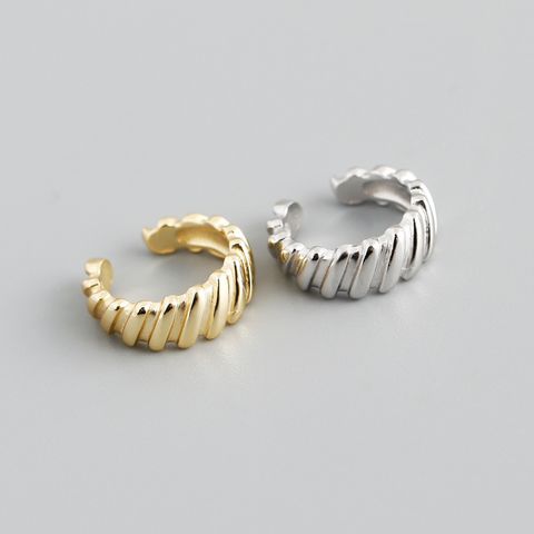 1 Piece Fashion Waves Sterling Silver Ear Clips