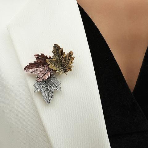 Retro Maple Leaf Alloy Plating Women's Brooches