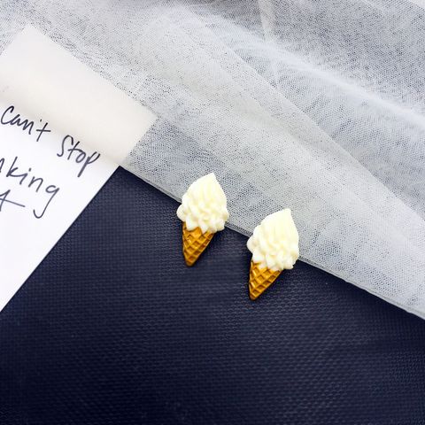 1 Pair Cute Ice Cream Resin Women's Earrings