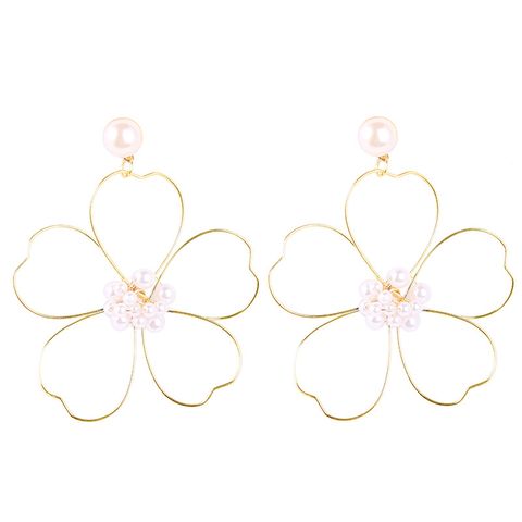 1 Pair Fashion Flower Imitation Pearl Women's Drop Earrings
