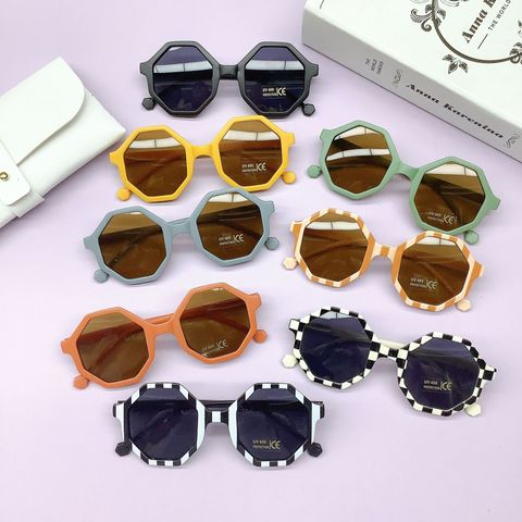 Retro Stripe Ac Polygon Full Frame Kids Sunglasses
