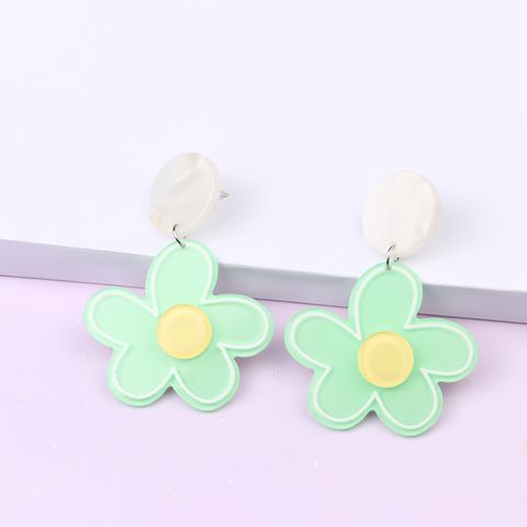 1 Par Estilo Simple Flor Arílico Mujeres Aretes