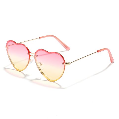 Fashion Heart Shape Pc Special-shaped Mirror Frameless Women's Sunglasses
