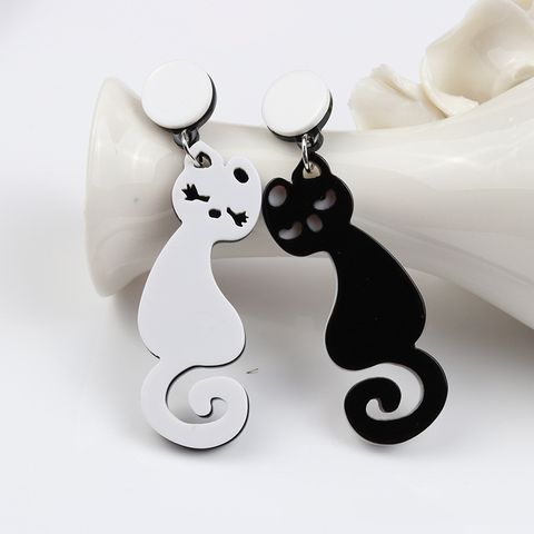 1 Pair Cartoon Style Fox Cat Arylic Women's Drop Earrings