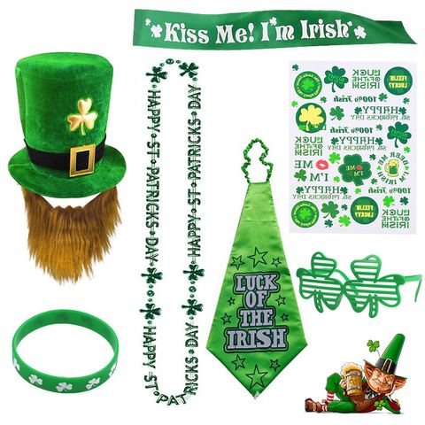 Christmas Easter New Year Shamrock Letter Cloth Party Costume Props
