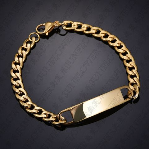 Simple Style Solid Color Stainless Steel Plating Men's Bracelets