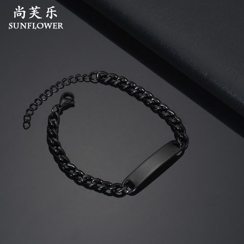 Simple Style Solid Color Stainless Steel Plating Men's Bracelets