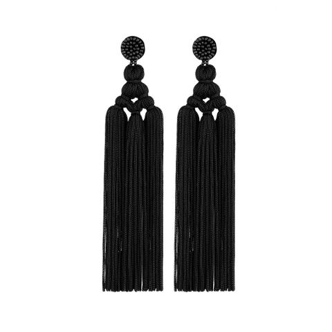 1 Pair Original Design Tassel Dacron Thread Seed Bead Women's Drop Earrings
