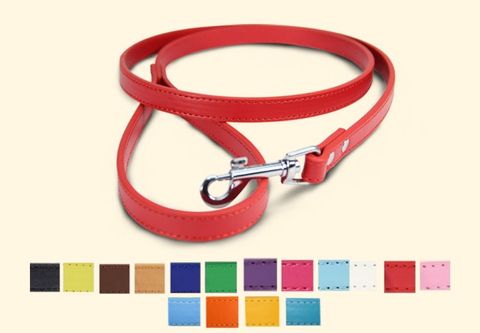 Simple Solid Color Pet Dog Cat Anti-lost Pu Leather Hand Holding Rope Wholesale