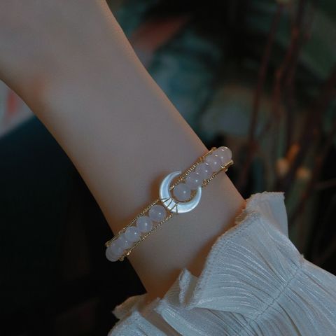 1 Stück Mode Mond Schmetterling Metall Perlen Überzug Frau Armbänder