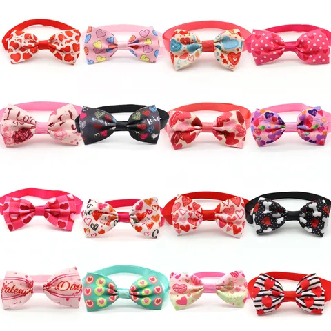 Valentine's Day Pet Cat Dog Heart Shape Bow Tie Pet Supplies Wholesale