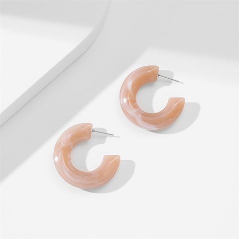1 Pair Sweet C Shape Arylic Earrings