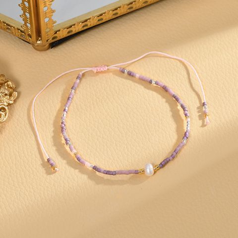 Fashion Geometric Soft Clay Copper Beaded Pearl Women's Bracelets