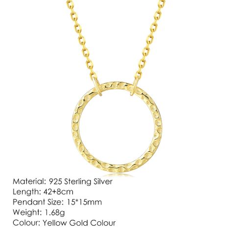 Simple Style Circle Sterling Silver Plating Pendant Necklace 1 Piece