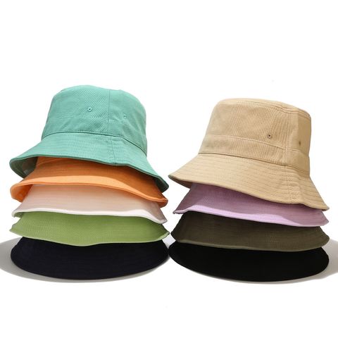Unisex Simple Style Solid Color Flat Eaves Bucket Hat
