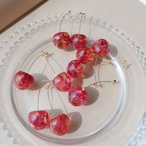 1 Pair Cute Fruit Glass Handmade Women's Drop Earrings