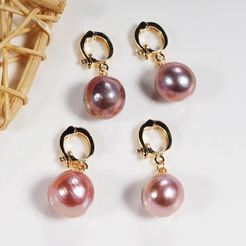 Fashion Irregular Pearl Plating Inlay Pearl Drop Earrings Necklace 1 Pair