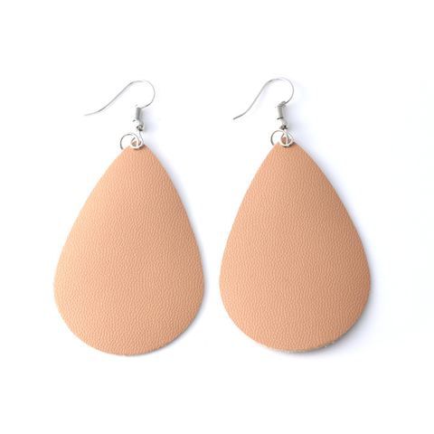 1 Pair Simple Style Water Droplets Pu Leather Women's Drop Earrings