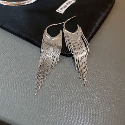 1 Pair Fashion Tassel Metal Women's Drop Earrings