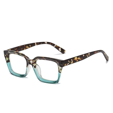 Simple Style Color Block Leopard Pc Cat Eye Full Frame Optical Glasses