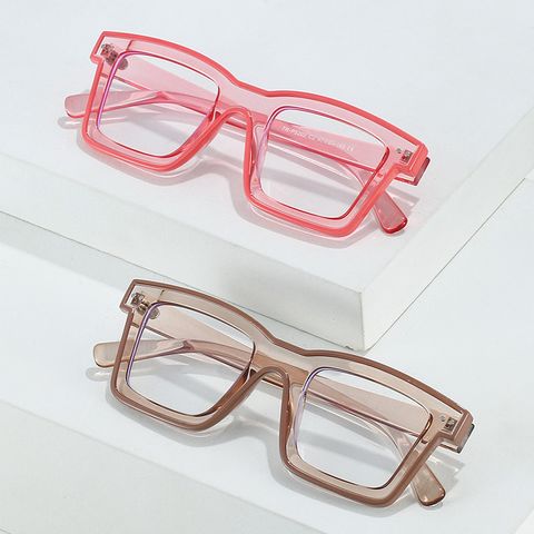Simple Style Color Block Ac Square Full Frame Optical Glasses