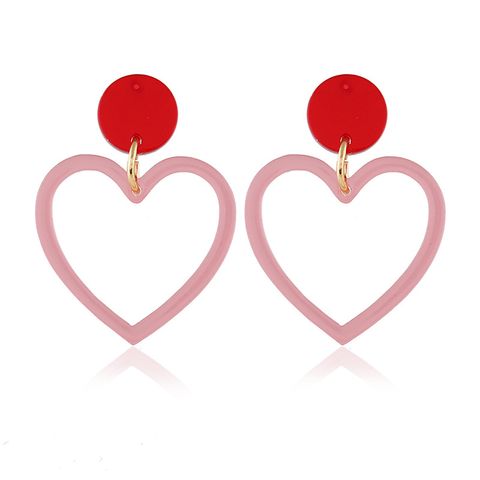 1 Pair Fashion Heart Shape Alloy Patchwork Women's Earrings