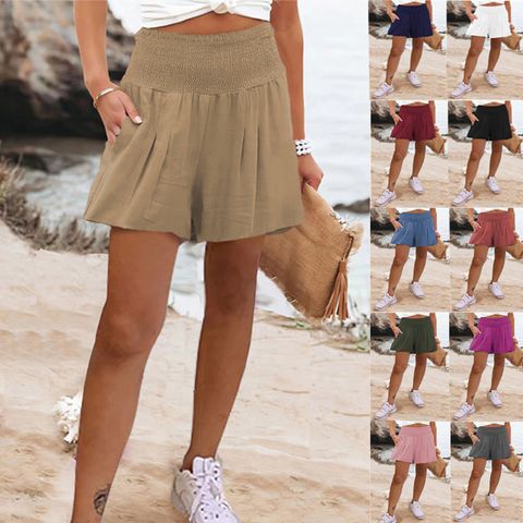 Women's Daily Fashion Solid Color Shorts Patchwork Casual Pants