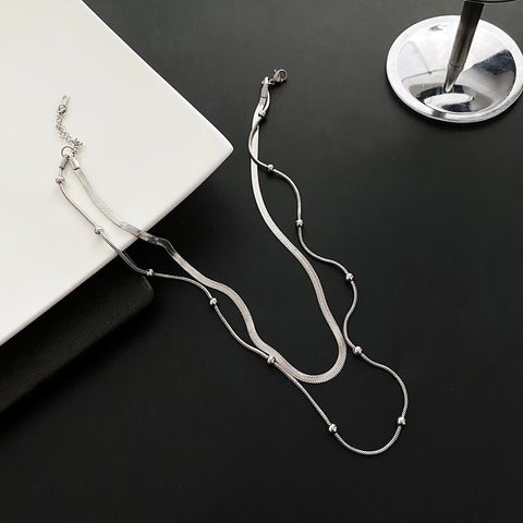 Fashion Geometric Titanium Steel Plating Layered Necklaces 1 Piece