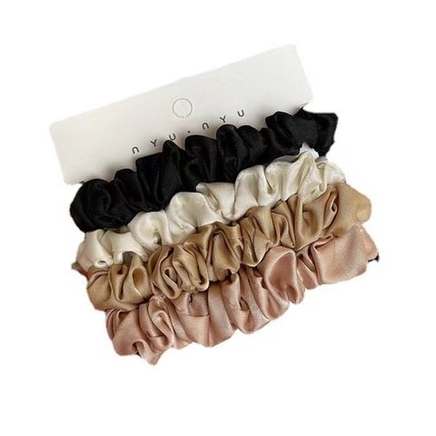 Fashion Solid Color Cloth Pleated Hair Tie 1 Set