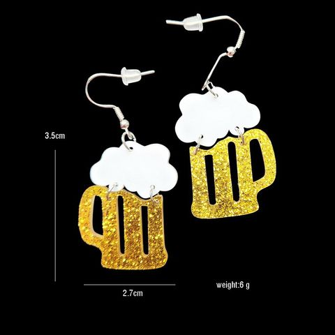 1 Pair Simple Style Letter Arylic Printing Women's Drop Earrings