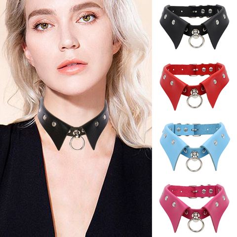 1 Piece Fashion Solid Color Pu Leather Metal Plating Women's Choker