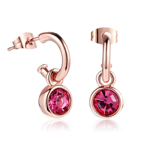 Simple Style Solid Color Copper Plating Inlay Zircon Drop Earrings 1 Pair