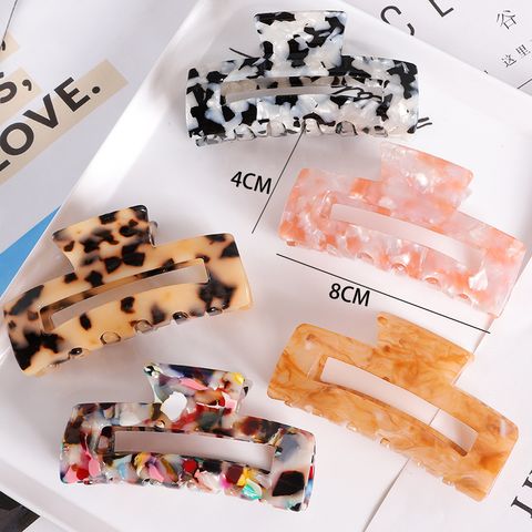 Simple Style Color Block Acetic Acid Sheets Carving Hair Claws 1 Piece