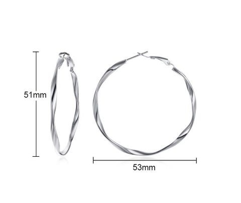 Simple Style Circle Stainless Steel Plating Hoop Earrings 1 Pair